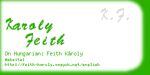 karoly feith business card