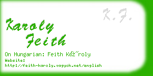 karoly feith business card